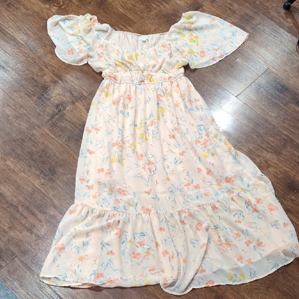 Peach Floral Dress